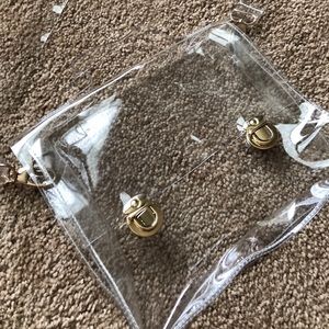 Clear gold satchel handbag